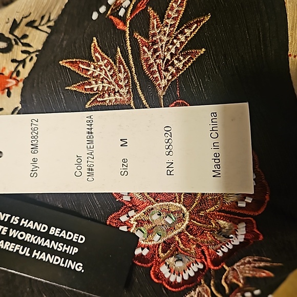 NWT Carole Little Blouse Size M 100% Silk Lining - Picture 11 of 11